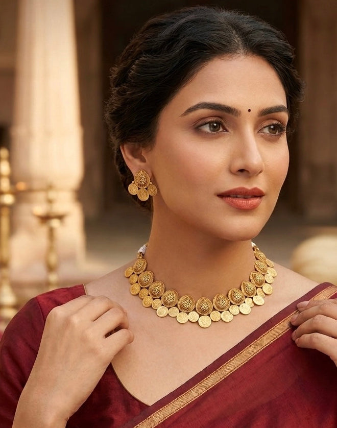 The Elegant lakshmi coin necklace