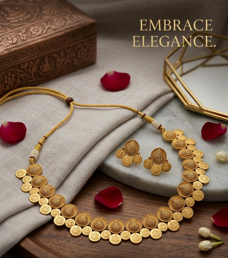The Elegant lakshmi coin necklace