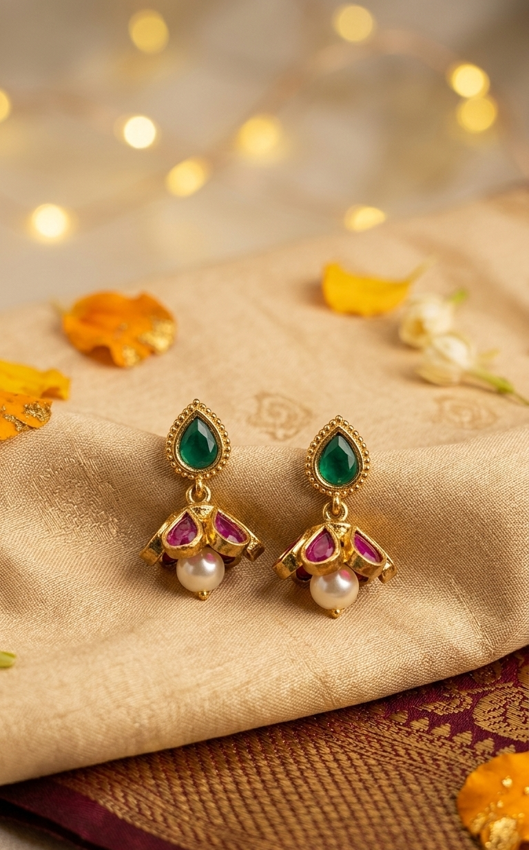 Petal-Drop Jhumkas