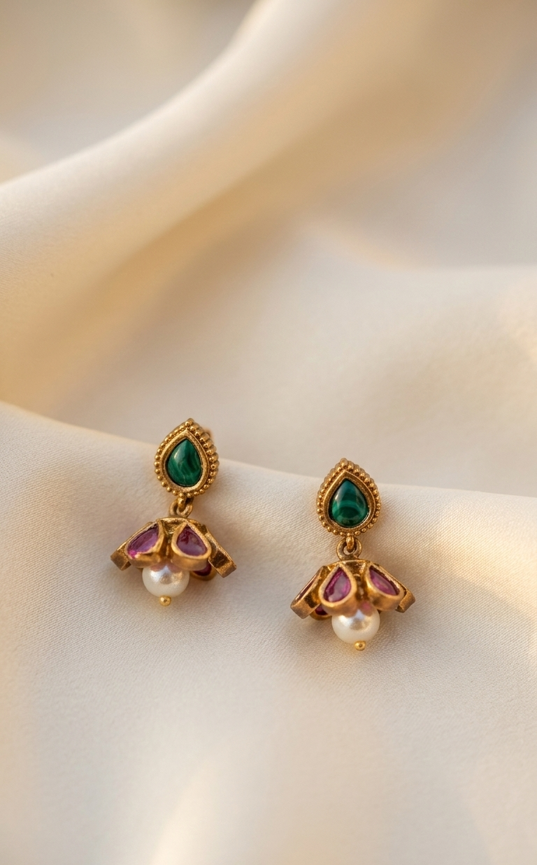 Petal-Drop Jhumkas